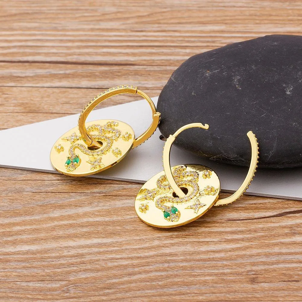 Embracing Snake Statement Hoop Earrings