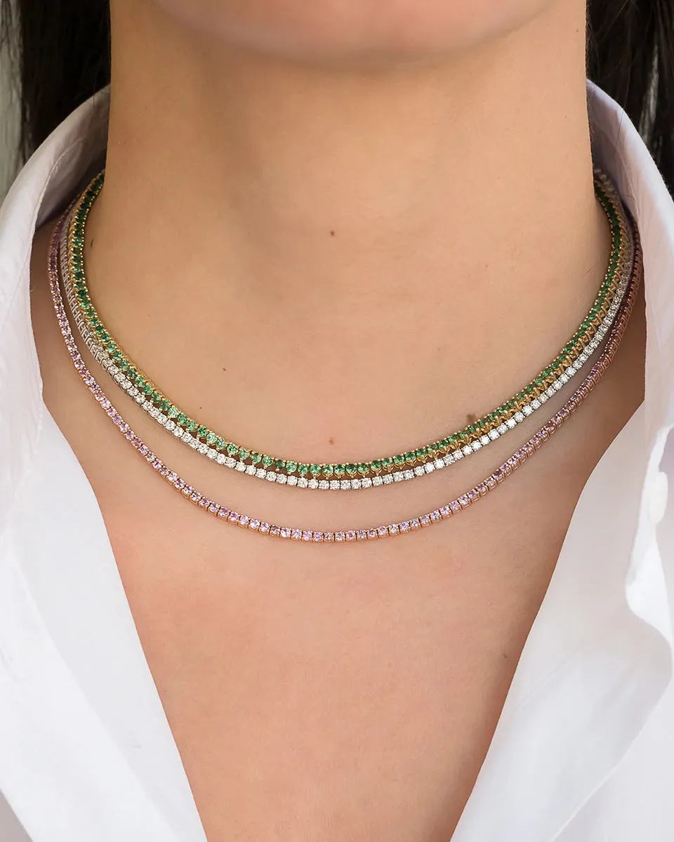 EMERALD CHOKER TENNIS NECKLACE