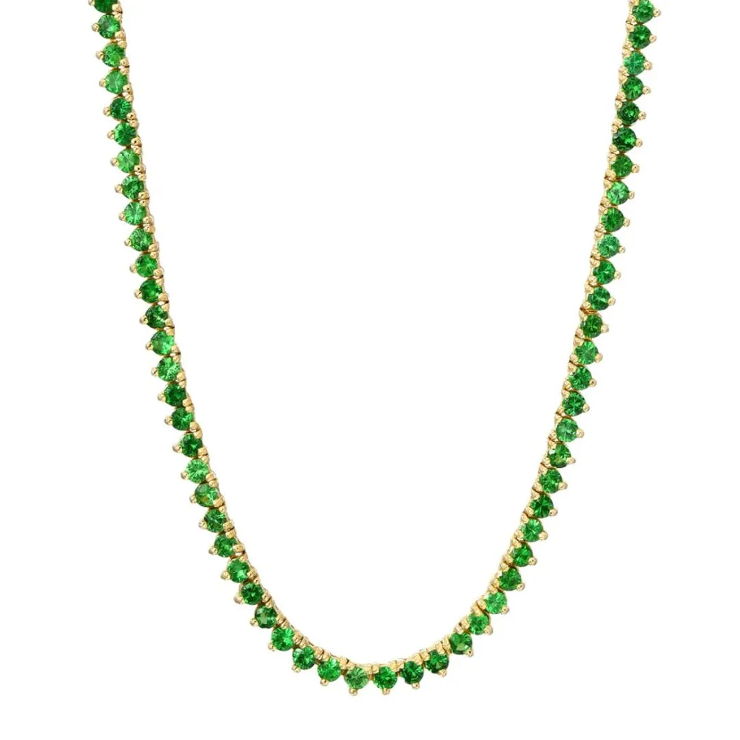 EMERALD CHOKER TENNIS NECKLACE