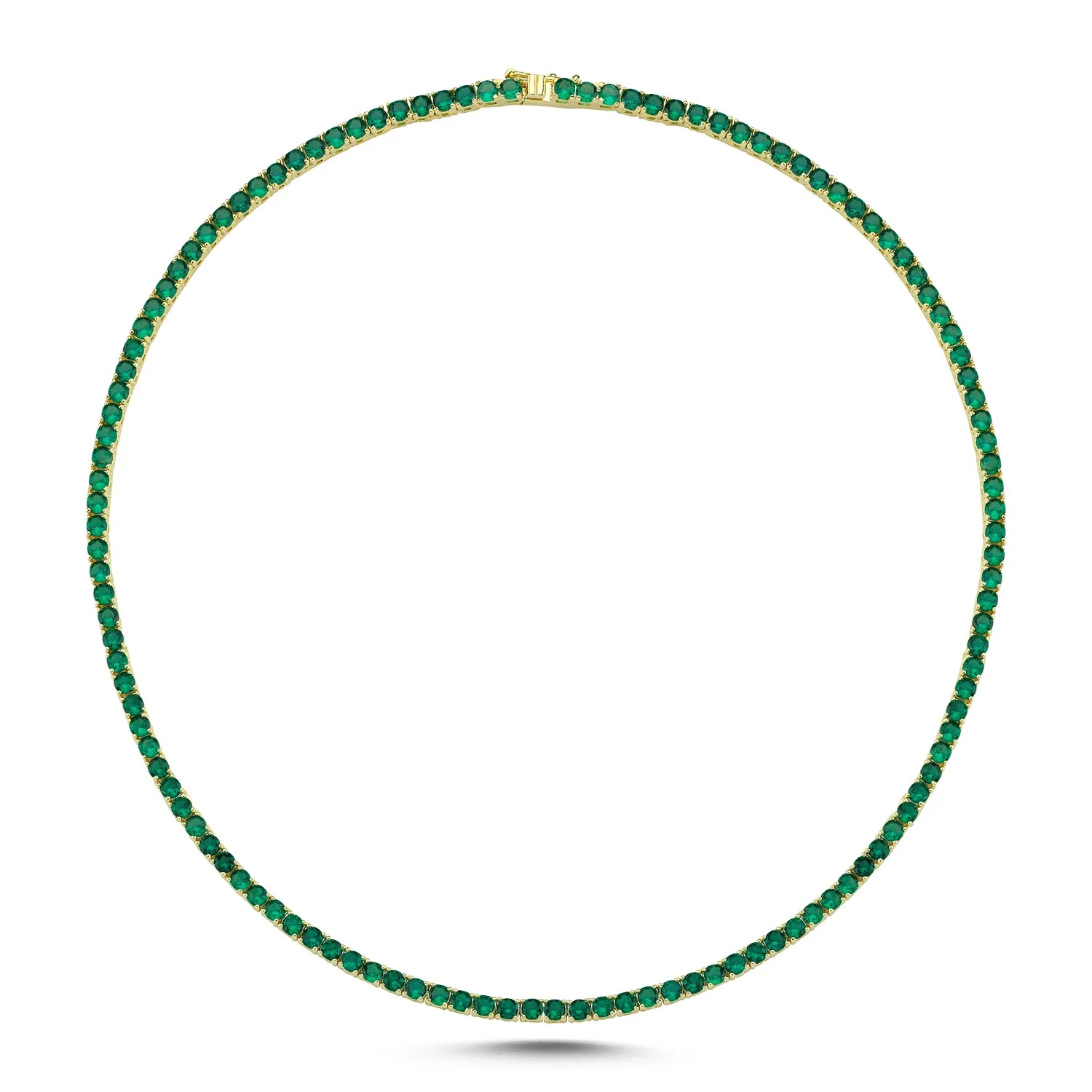 EMERALD CHOKER TENNIS NECKLACE