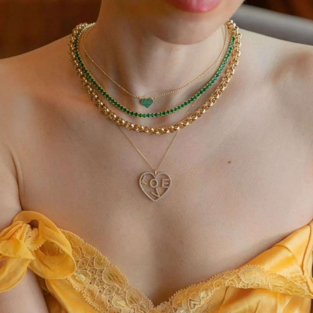EMERALD CHOKER TENNIS NECKLACE
