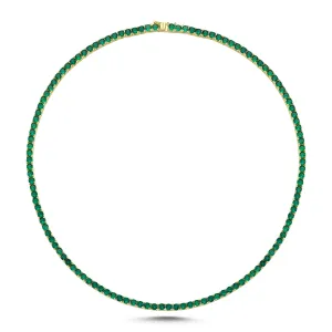 EMERALD CHOKER TENNIS NECKLACE