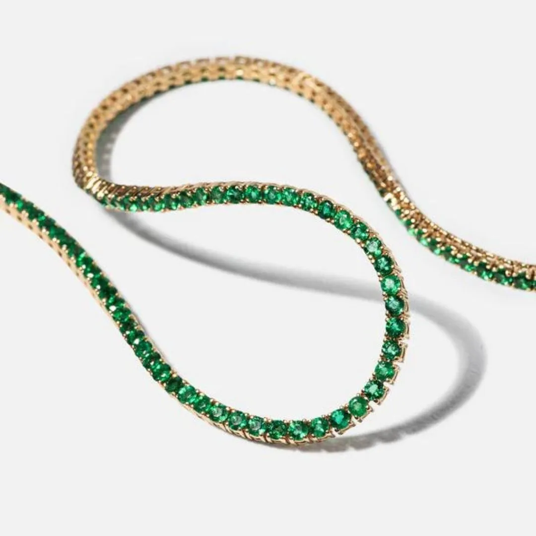 EMERALD CHOKER TENNIS NECKLACE