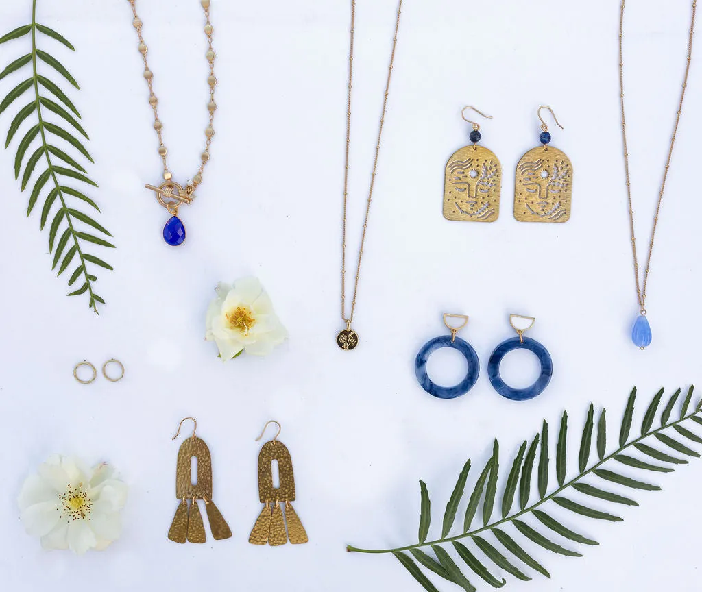 Emerald Monstera Statement Earrings