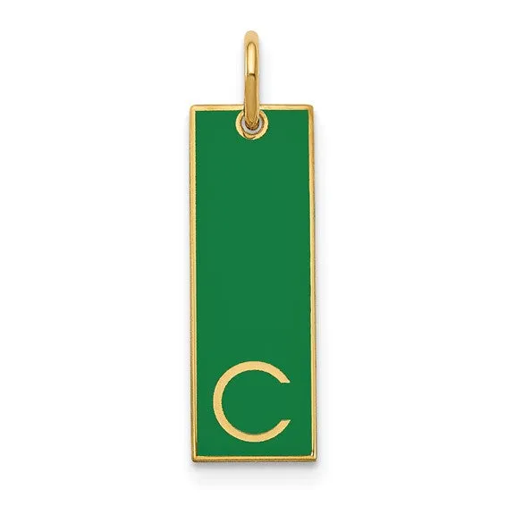 Enameled Initial Bar Charm