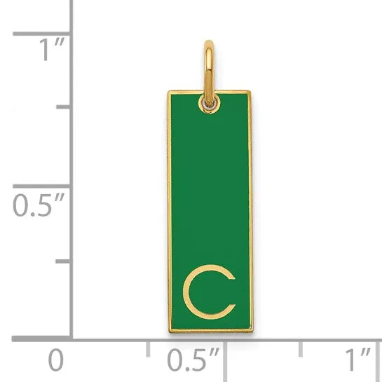 Enameled Initial Bar Charm