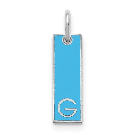 Enameled Initial Bar Charm
