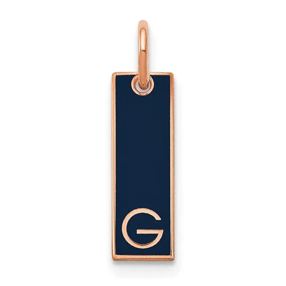Enameled Initial Bar Charm