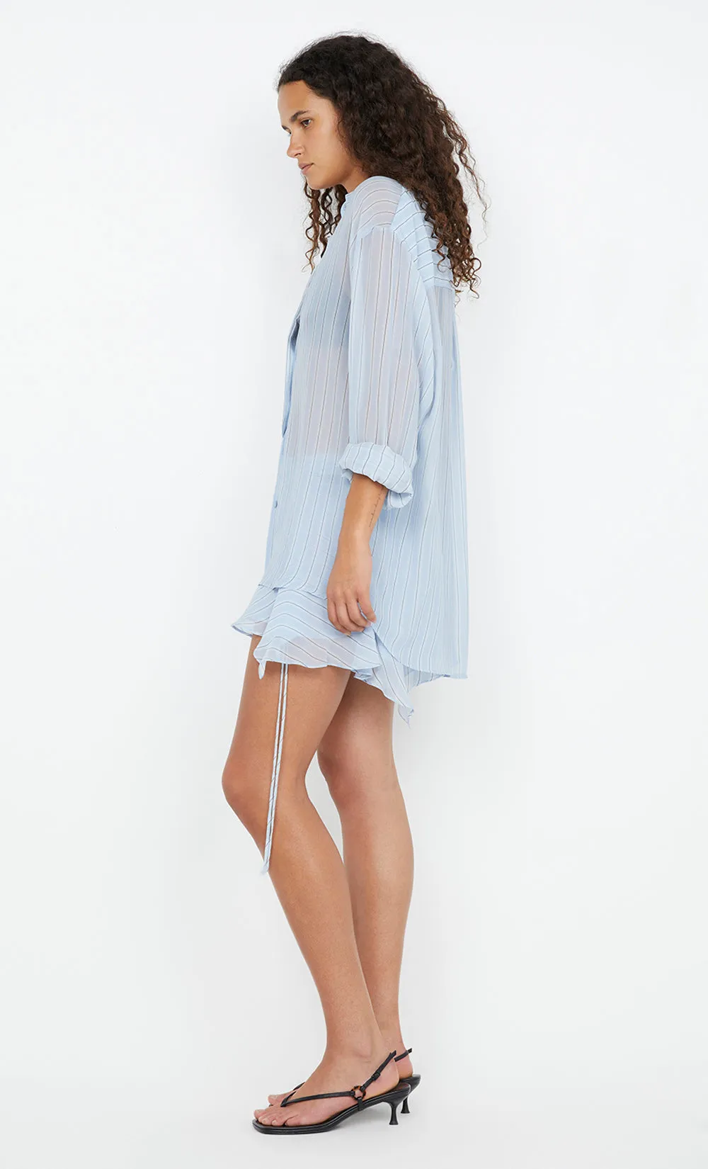 ESRA MINI SKIRT - SKY BLUE STRIPE