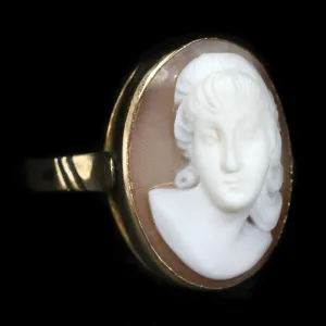 Estate 14k Yellow Gold Shell Cameo Ring