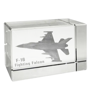 Etched Memory F-16 Fighting Falcon 3D Rectangle Block