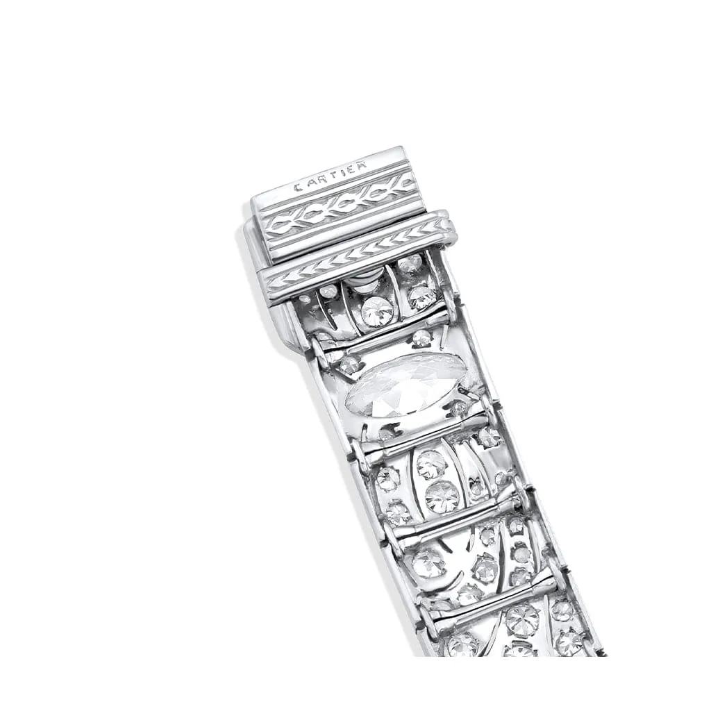 Exquisite 1920s Cartier Platinum Diamond Bracelet