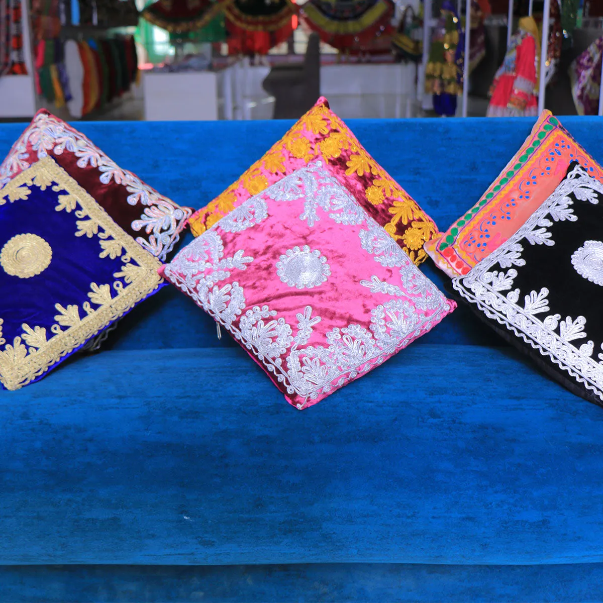 Exquisite Afghani Decorative Pillow | Handcrafted Cultural Accent Nk-387
