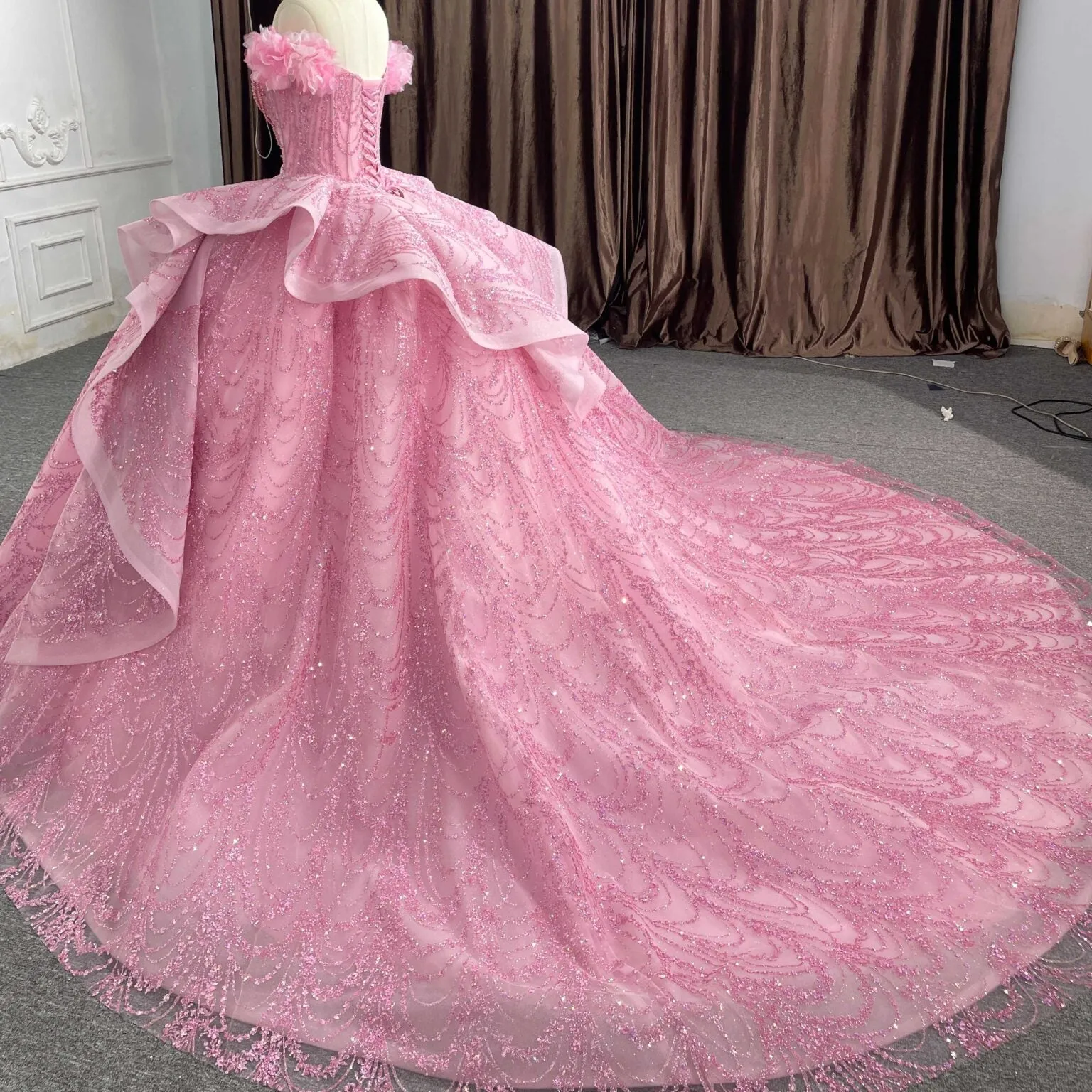 Exquisite Strapless Beading Quinceanera Dresses Luxury Appliques Sweetheart Ball Gown