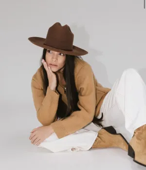 Ezra Western Hat - Dark Oak
