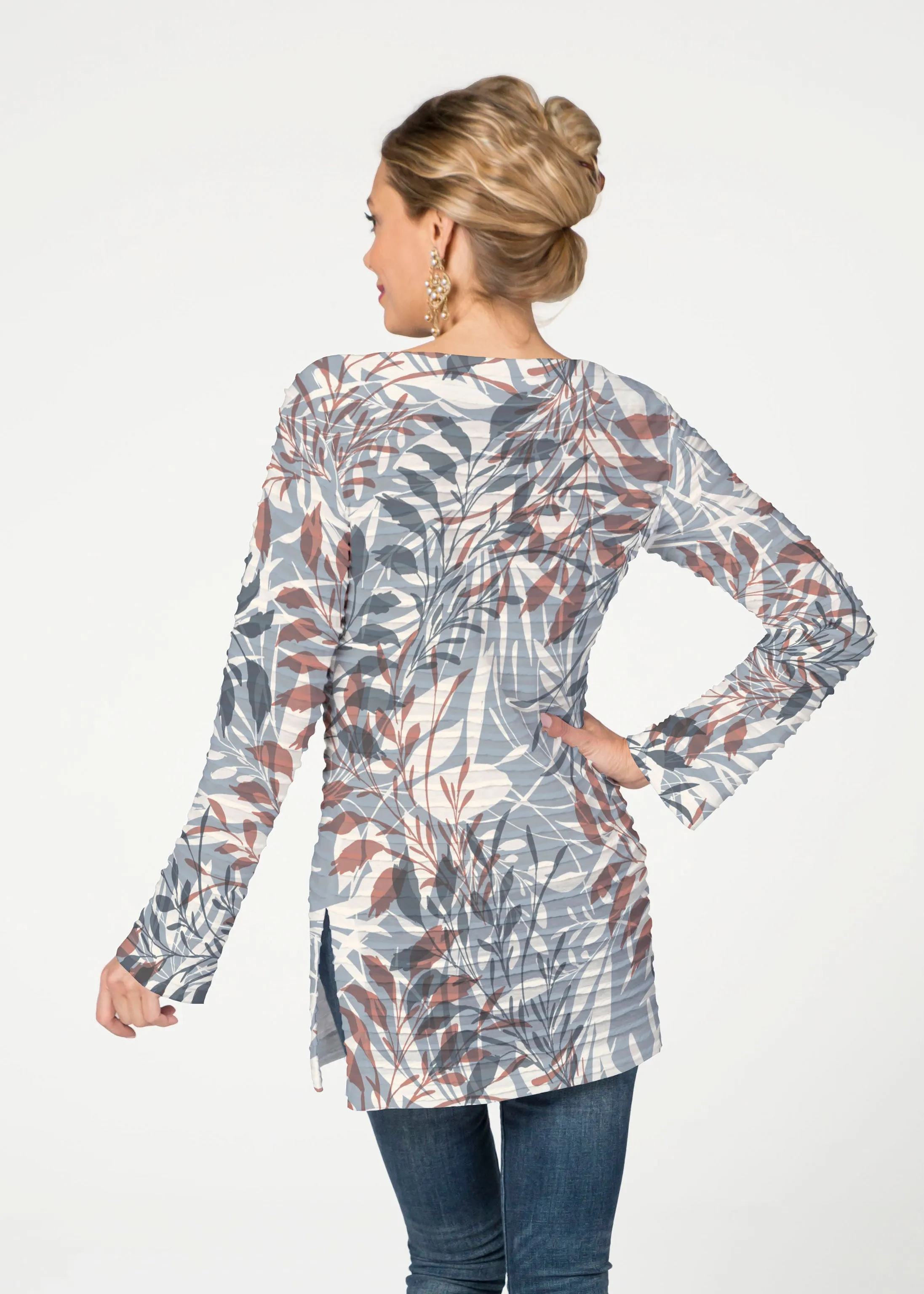 Fall Foliage (8013) ~ Banded Boatneck Tunic