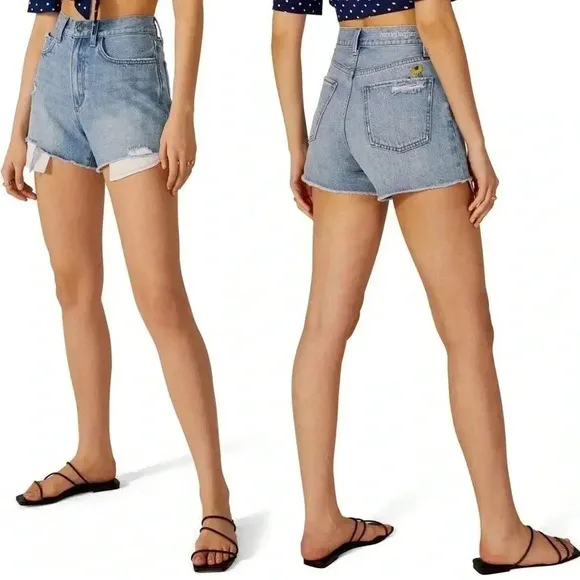 Favorite Daughter Juni High Rose Cutoff Shorts