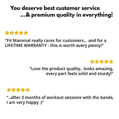 Fit Mammal Resistance Band Set- Warranty for Life- Resistance Bands for Workout for Men & Women- Heavy Resistance Tube & Stretch Band for Exercise- 50  Exercise Bands E-Book