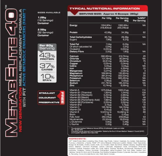 FiT Meta-B-Elite Meal Replacement Multi-Protein(40%) 1.26kg