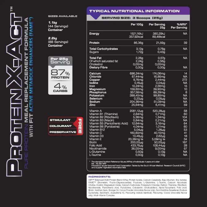 FiT Protein X-Act Pure Protein Shakes(85%) Multi-Protein Formula 1.1kg