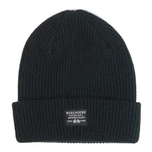 'Flags’ Cuff Beanie - Black