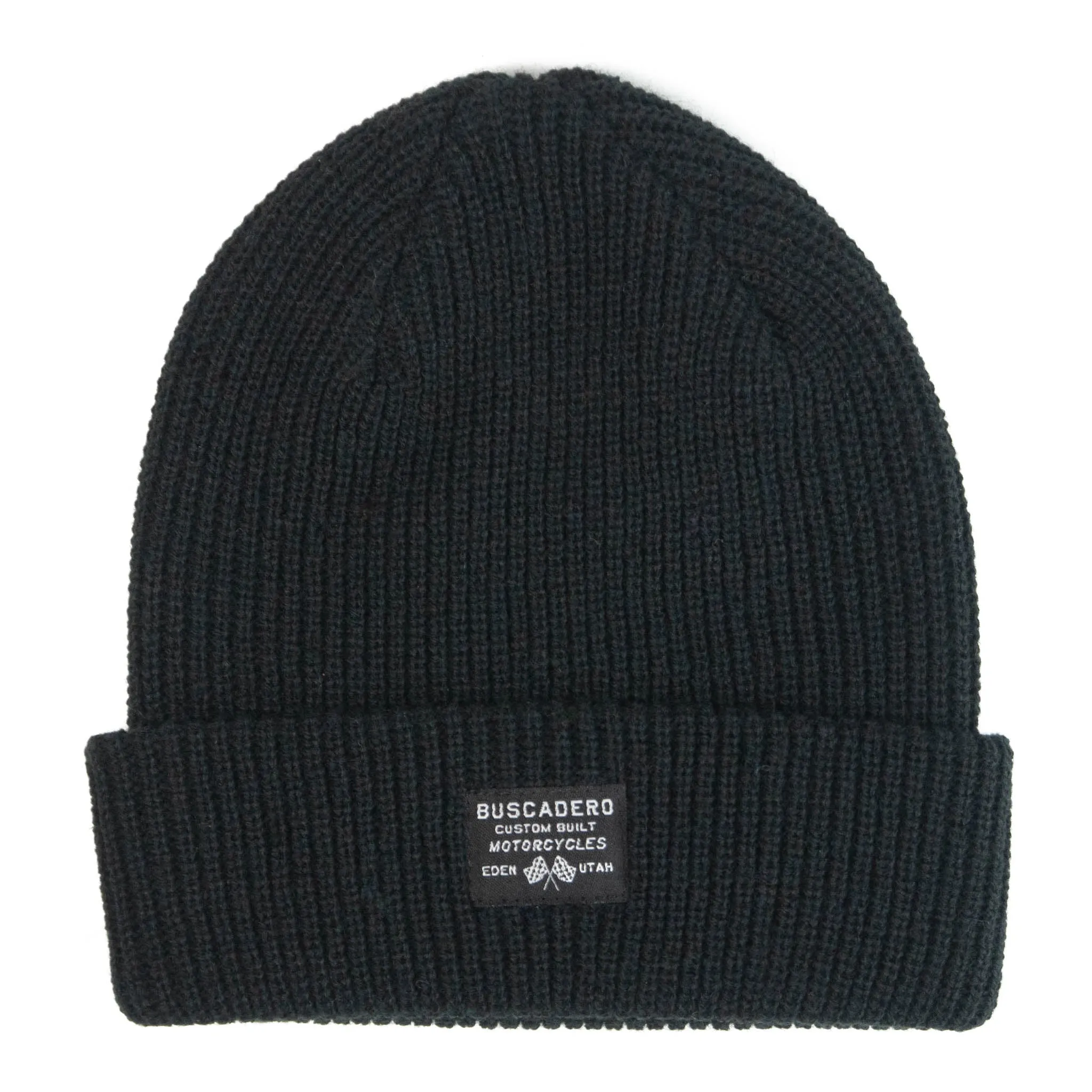 'Flags’ Cuff Beanie - Black