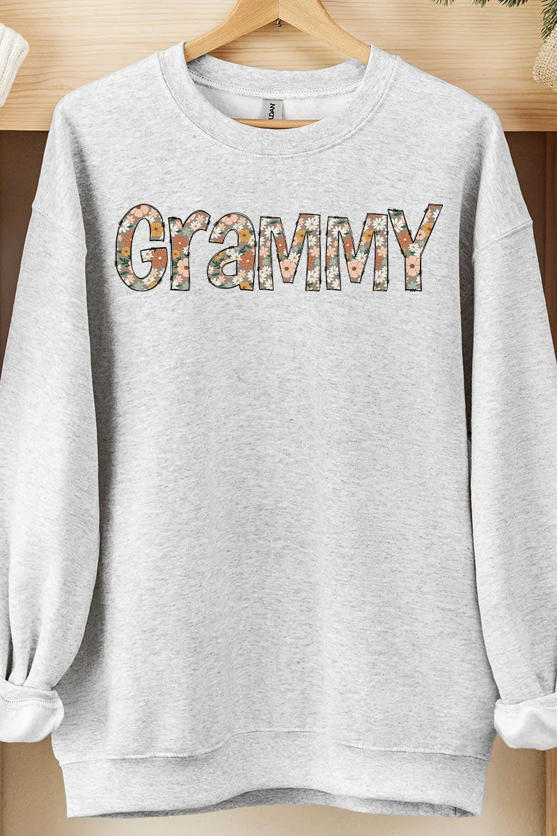 Floral Boho Grammy Heavy-weight Crew Sweatshirt