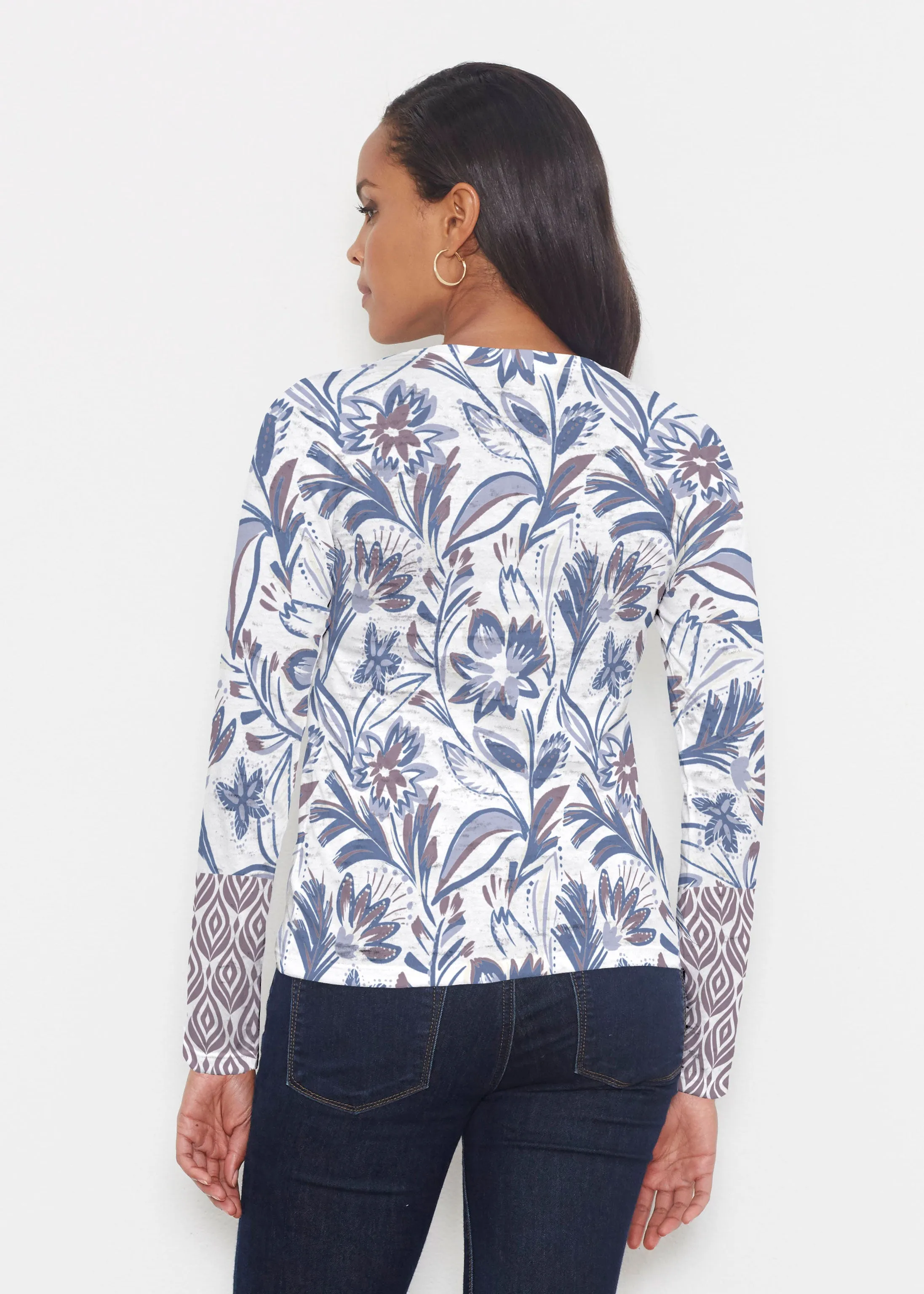 Floral Buds (8015) ~ Signature Long Sleeve Crew Shirt