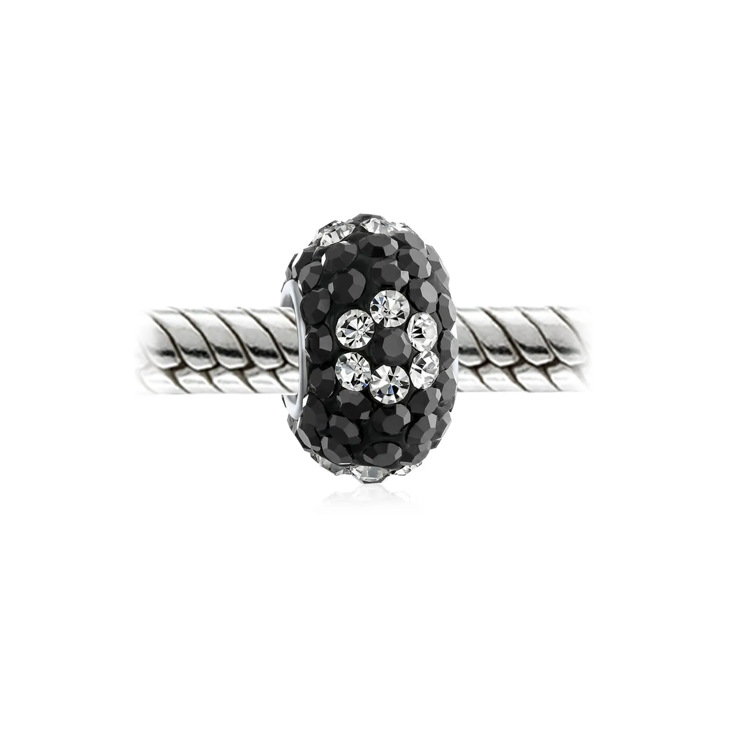 Floral Spring Crystal Bead Charm Aqua Black Pink Red Spacer for European Bracelet