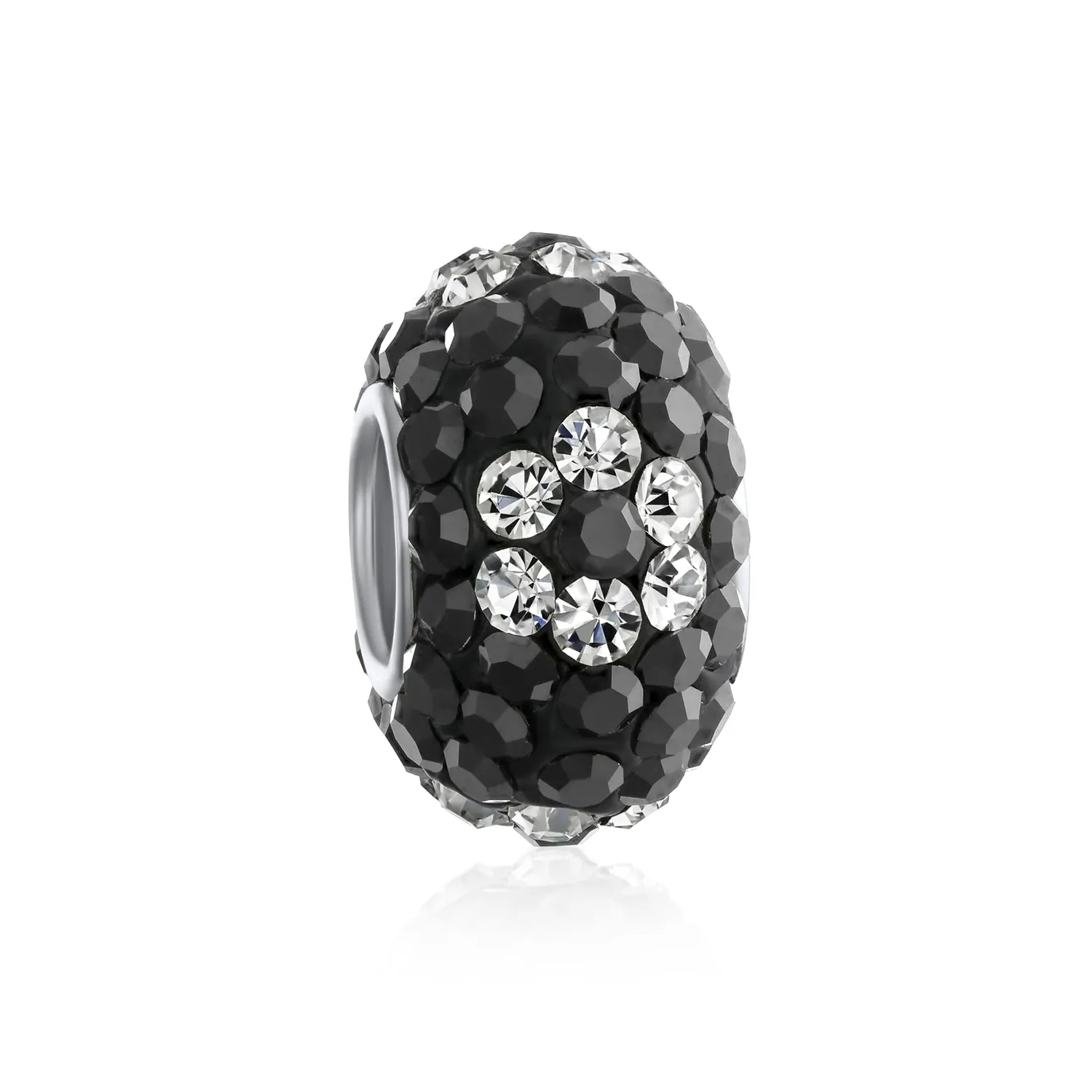 Floral Spring Crystal Bead Charm Aqua Black Pink Red Spacer for European Bracelet