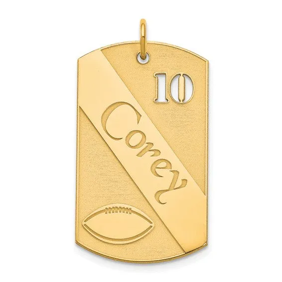 Football Dog Tag Charms