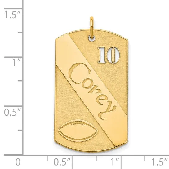 Football Dog Tag Charms
