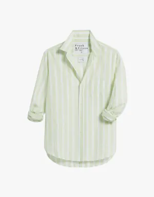 Frank & Eileen "Eileen" Relaxed Button Up Shirt in Chartreuse & Blue Stripe (Italian Cotton)