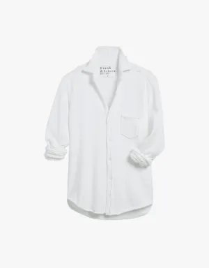 Frank & Eileen "Eileen" Sweatshirt Button Up Shirt in White (Triple Fleece)