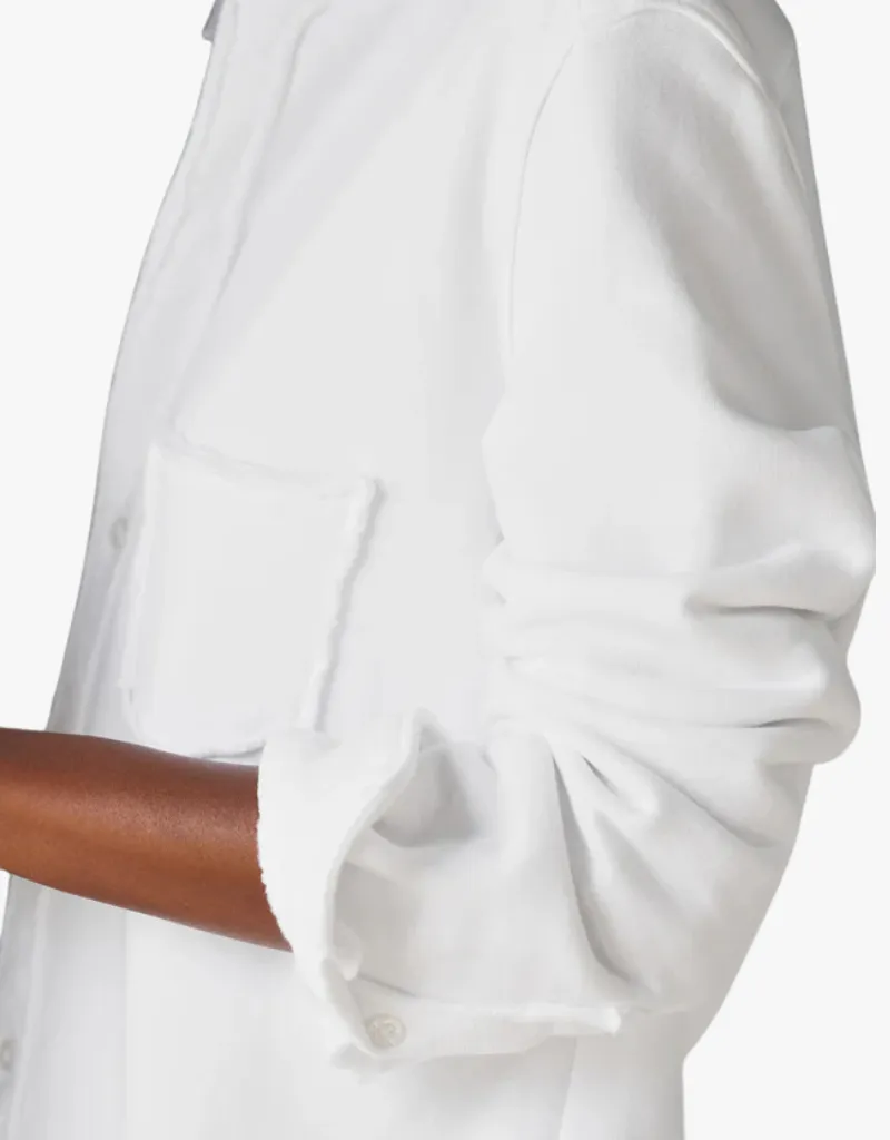 Frank & Eileen "Eileen" Sweatshirt Button Up Shirt in White (Triple Fleece)