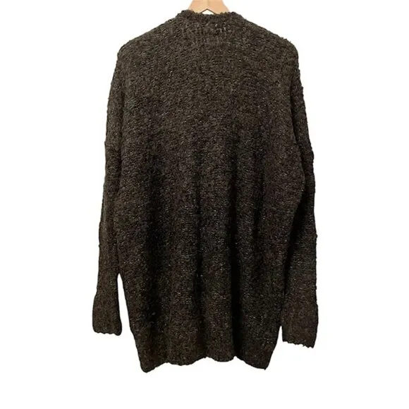 Free People Oversized Boucle Cardi Sweater XS Grey Alpaca Blend