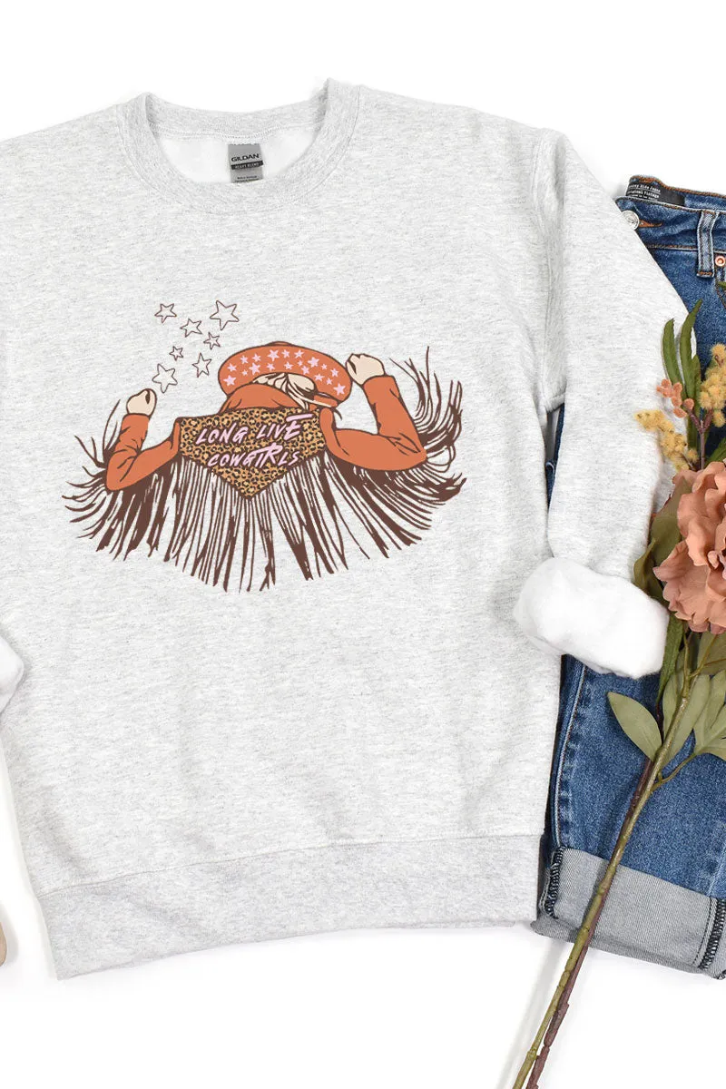 Fringe Long Live Cowgirls Heavy-weight Crew Sweatshirt