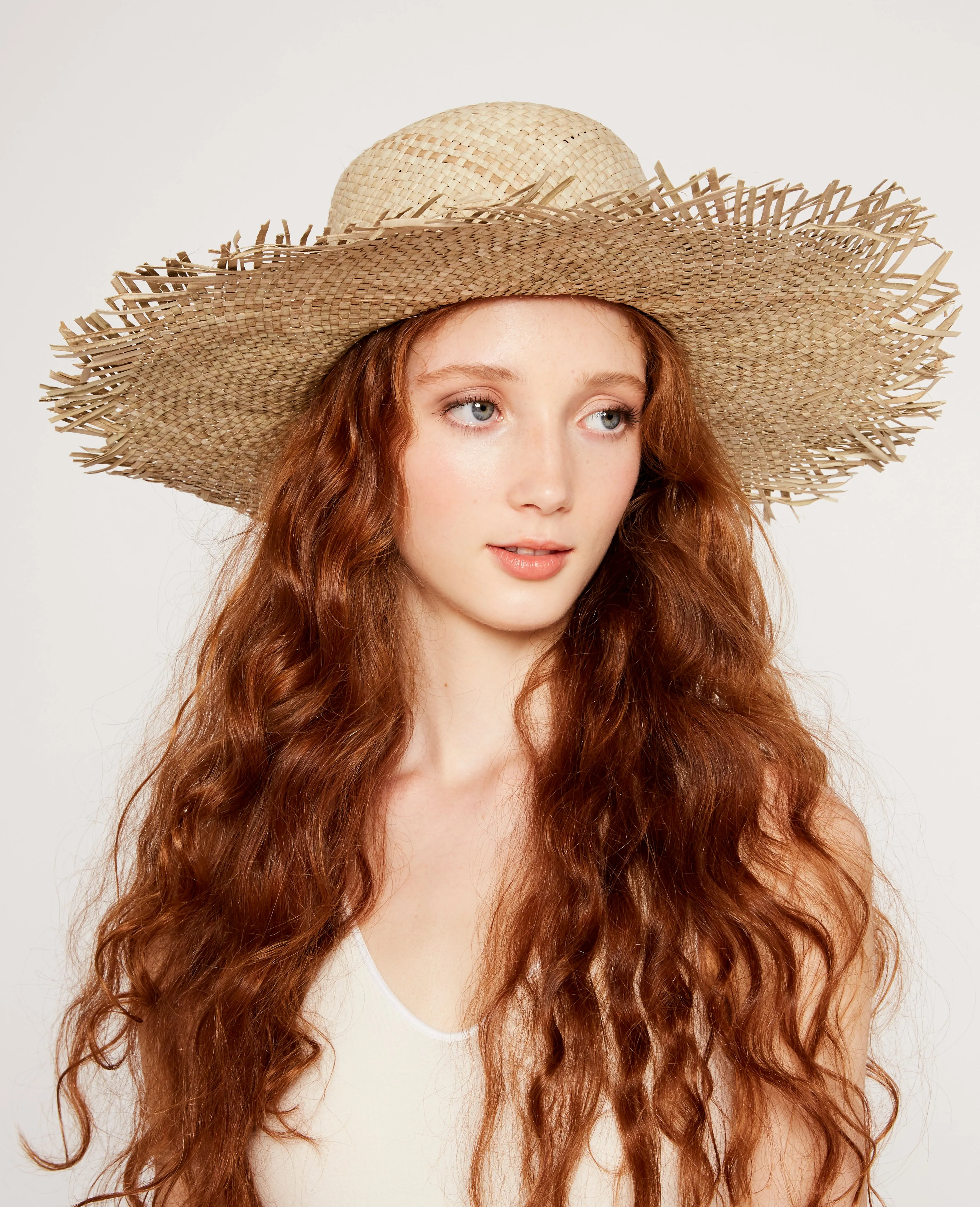Fringe straw hat