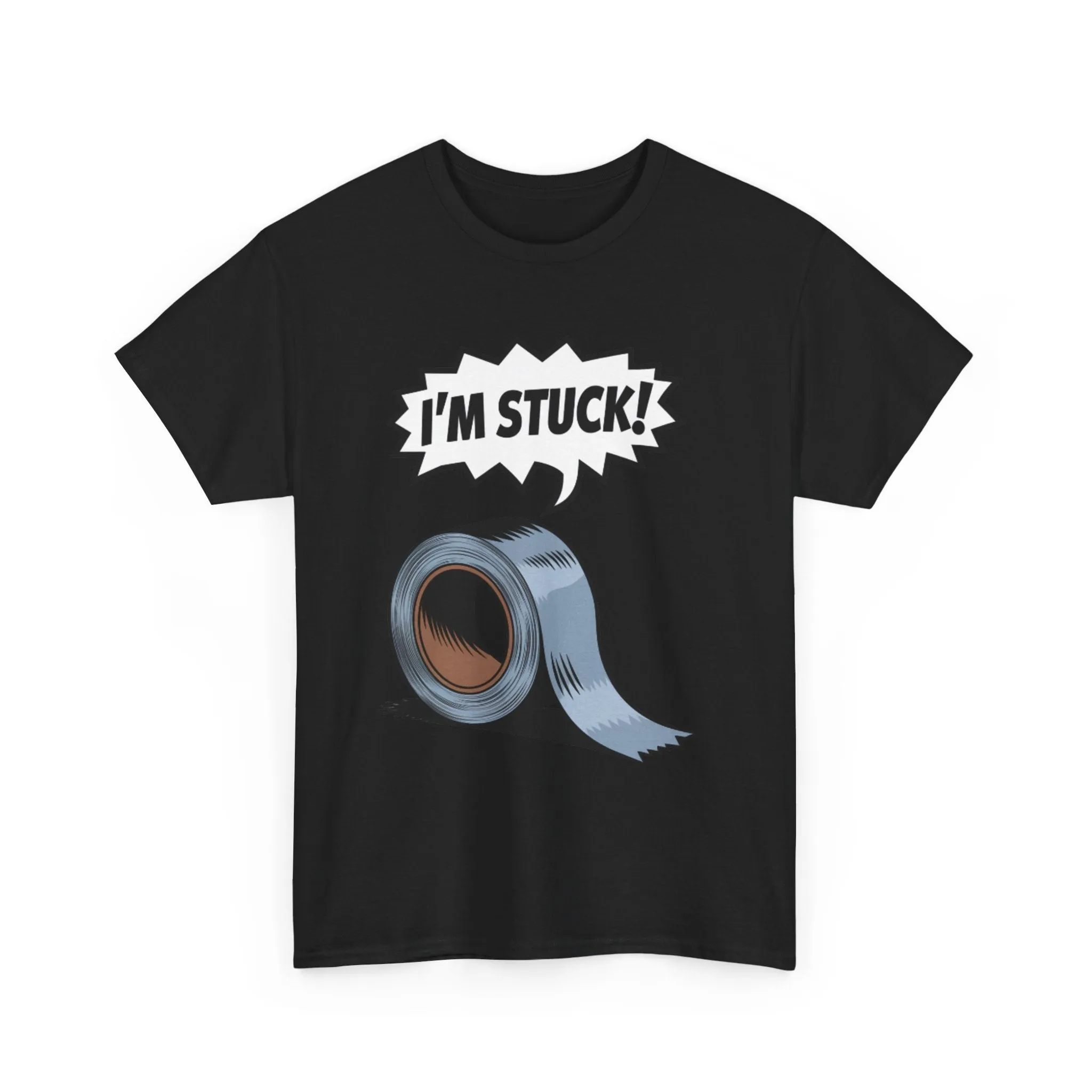 Funny "I'm Stuck!" Unisex Heavy Cotton Tee - Lighthearted Humor T-Shirt