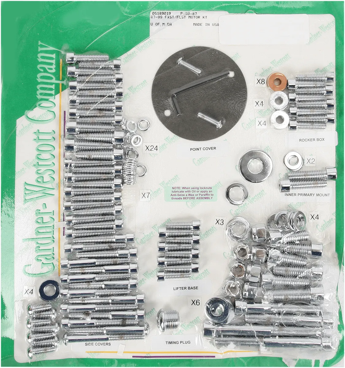 Gardner-Westcott P-80-87 Motor Chrome Steel Socket-Head Bolt Kit