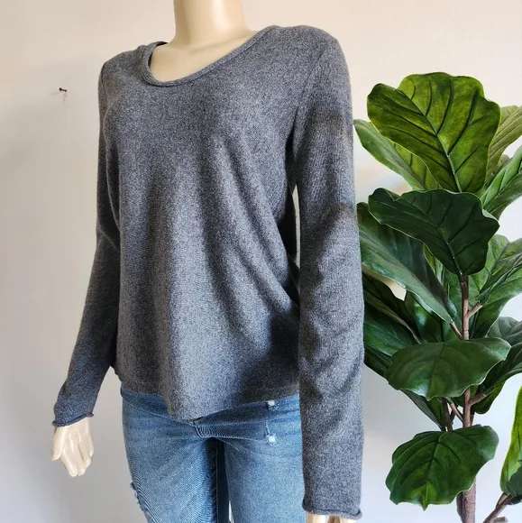 Garnet Hill Cashmere Essential Pullover Sweater Size XS Women Gray Color