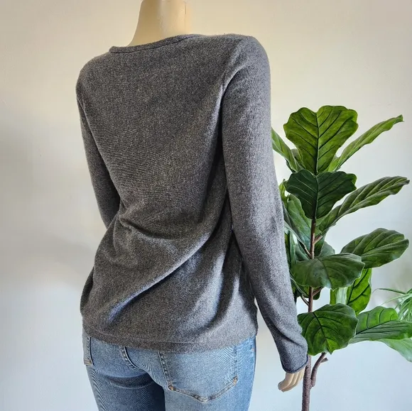 Garnet Hill Cashmere Essential Pullover Sweater Size XS Women Gray Color