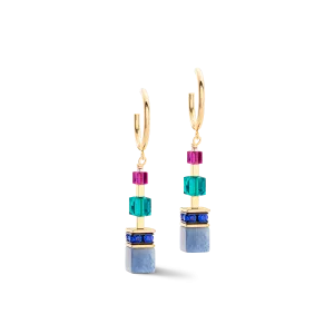 GeoCUBE® Precious Statement earrings gold-multicolour