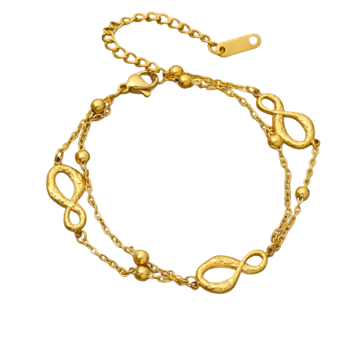 Geometric Symbols Stainless Steel Charm Bracelet