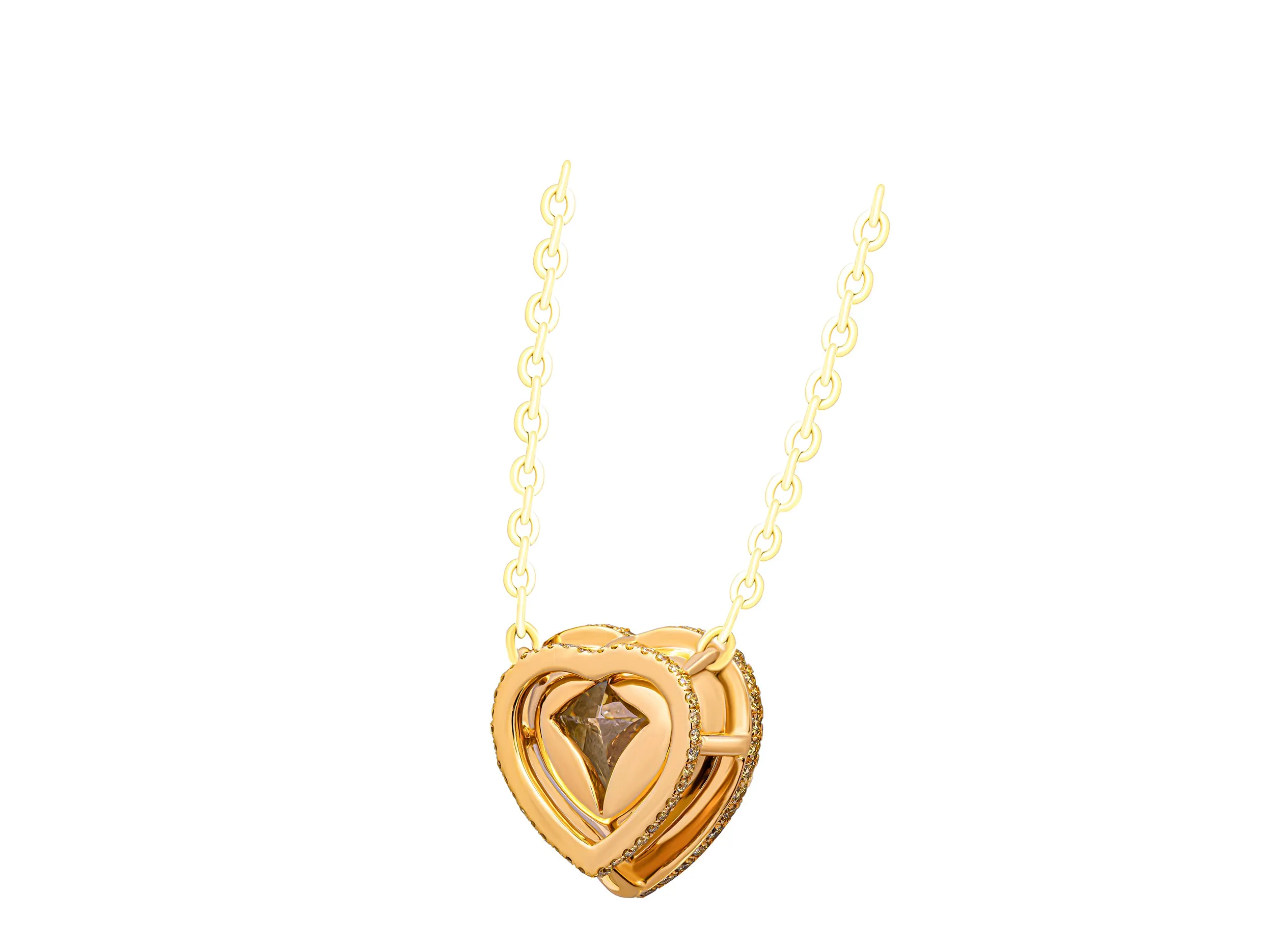 GIA Certified Pendant with 6.03ct Fancy Intense Yellow Heart Shape Diamond