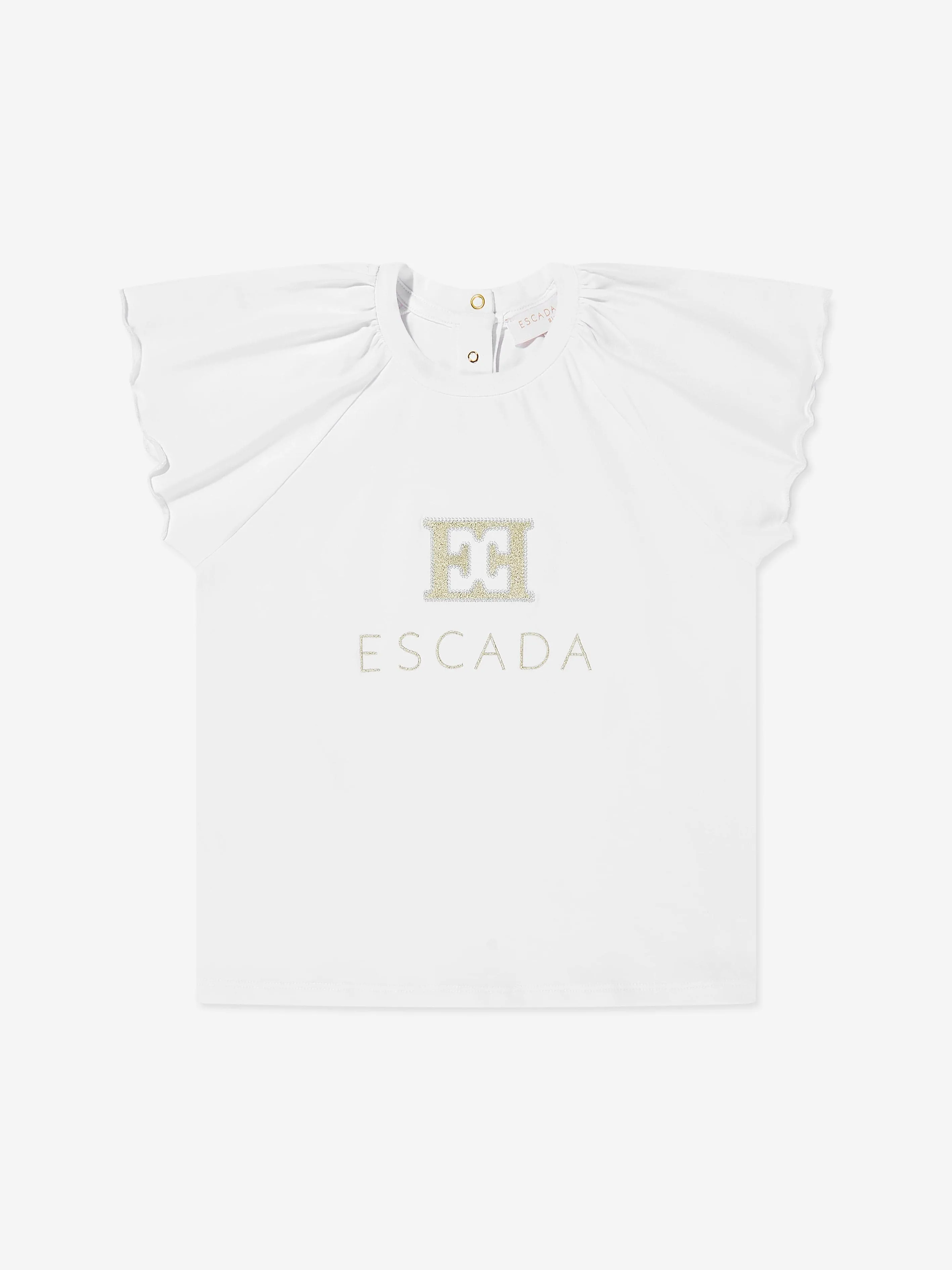 Girls Embroidered Logo Dress in White