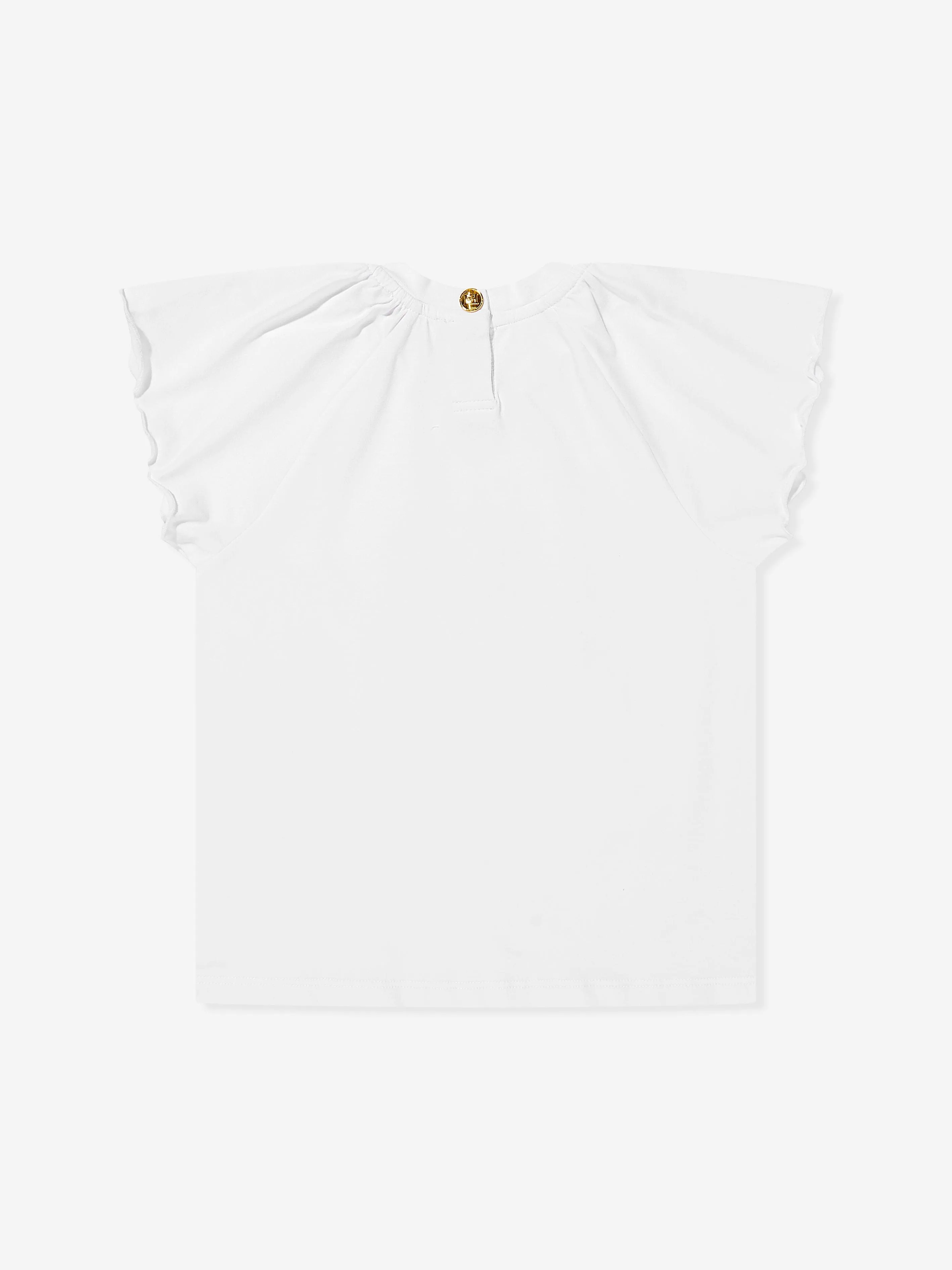 Girls Embroidered Logo Dress in White