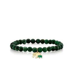 Gold & Diamond Elephant Family on Verdite