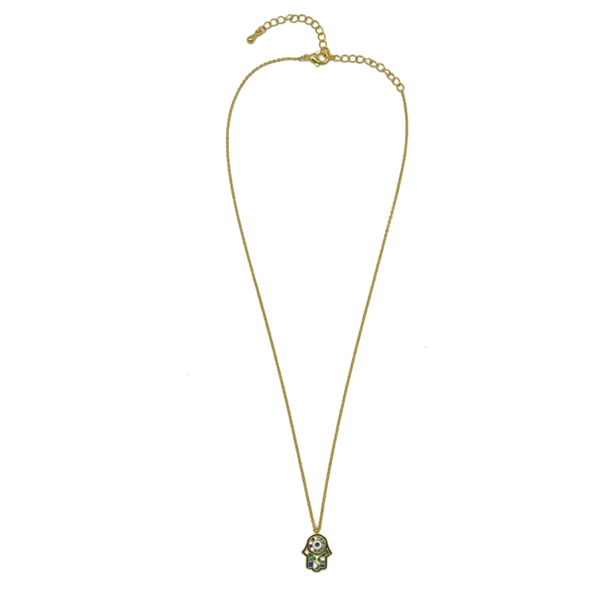 Gold Hamsa pendant Necklace #HNN90872G(LF13)