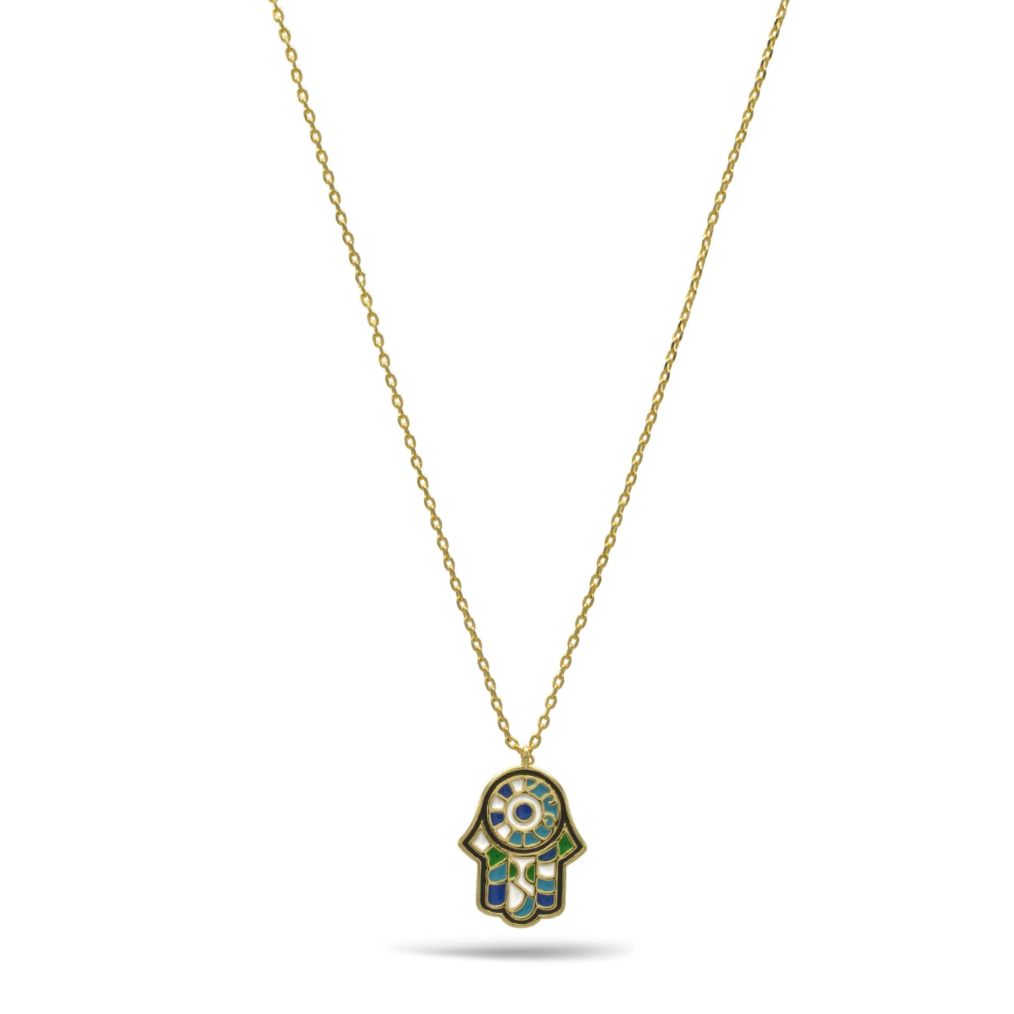 Gold Hamsa pendant Necklace #HNN90872G(LF13)
